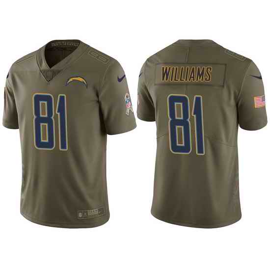 Mens Chargers mike williams olive 2017 salute to service jersey